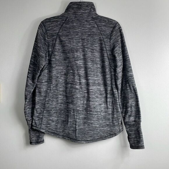 St. John’s Bay variegated gray half zip fleece with thumb holes & tunnel pocket - Picture 5 of 10